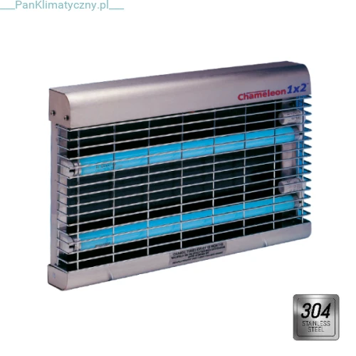 CHAMELEON 1x2 (30W) Lampa lepowa na owady (lampa owadobójcza) , stal nierdzewna  PESTWEST