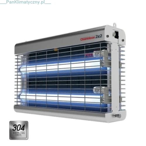 CHAMELEON 2x2 (60W) Lampa lepowa na owady (lampa owadobójcza) , stal nierdzewna  PESTWEST