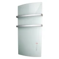 DEVA Szklany grzejnik hybrydowy 1500W, łazienkowy termowentylator z panelem na podczerwień, biały