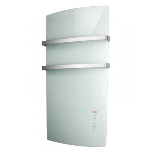 DEVA Szklany grzejnik hybrydowy 1500W, łazienkowy termowentylator z panelem na podczerwień, biały