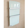 DEVA Szklany grzejnik hybrydowy 1500W, łazienkowy termowentylator z panelem na podczerwień, biały