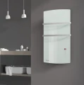DEVA Szklany grzejnik hybrydowy 1500W, łazienkowy termowentylator z panelem na podczerwień, biały