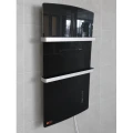 DEVA Szklany grzejnik hybrydowy 1500W, łazienkowy termowentylator z panelem na podczerwień, czarny