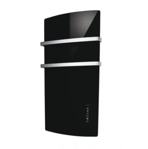 DEVA Szklany grzejnik hybrydowy 1500W, łazienkowy termowentylator z panelem na podczerwień, czarny