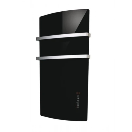 DEVA Szklany grzejnik hybrydowy 1500W, łazienkowy termowentylator z panelem na podczerwień, czarny