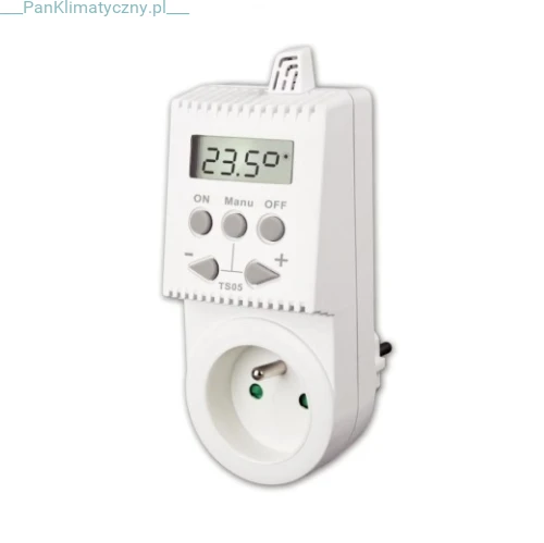 TS05 termostat gniazdkowy, manualny regulator temperatury